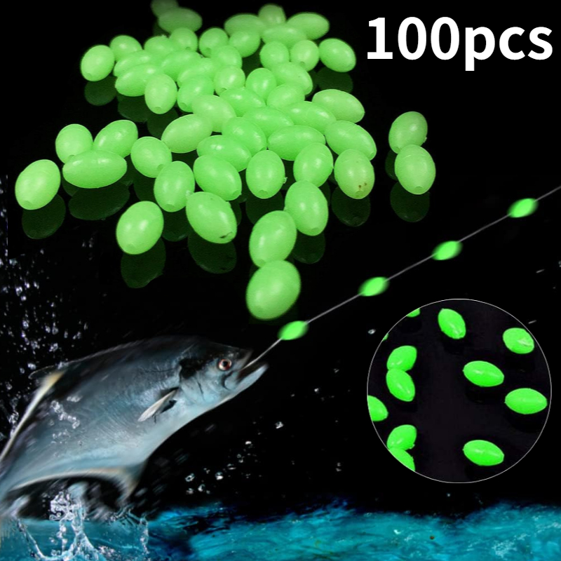 Fishing Equipment On Sale - 100pcs/lot Manik-manik Pancing Oval Bercahaya di
